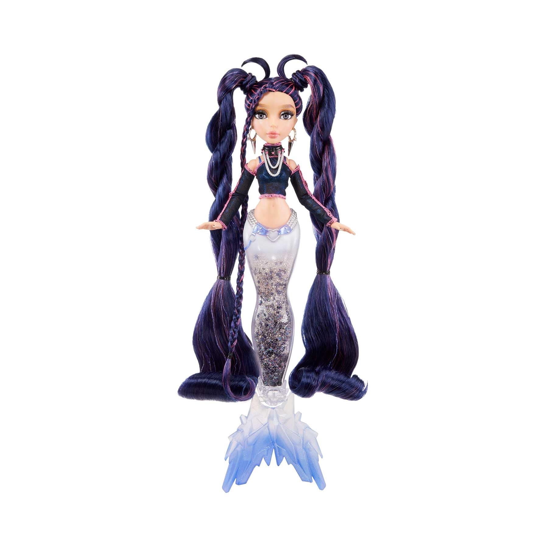 Muñeca Mermaze Mermaidz Winter Waves - Nera Con Cola De Purpurina, Aleta Que Cambia De Color Y Accesorios