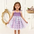 thumbnail image 2 of WMQPNNS Toddler Girl Fairy Dress Purple Dress for Age 5-6 Years Tutu Dress Sequins Birthday Wedding Flower Girl Formal Dress Casual Holiday Party Dresses, 2 of 7