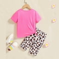 thumbnail image 3 of Hienoo Girls Outfits Cartoon Cat Print Short Sleeve T-Shirt Leopard Shorts Set, Sizes 3-7, 3 of 6