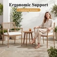 thumbnail image 3 of Dayalane Outdoor Dining Chairs Set of 4, Rope Rattan Patio Chairs with Cushions & Armrests, Weather-Resistant Metal Frame for Patio, Balcony/Bistro, Beige, 3 of 10