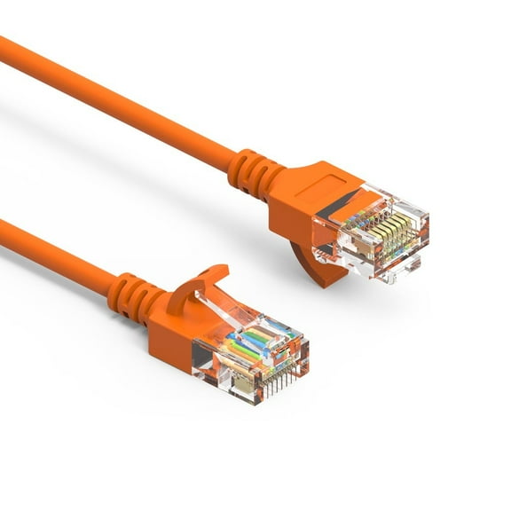 SF Cable Cat6A UTP Slim Ethernet Cable, 15 feet - Orange