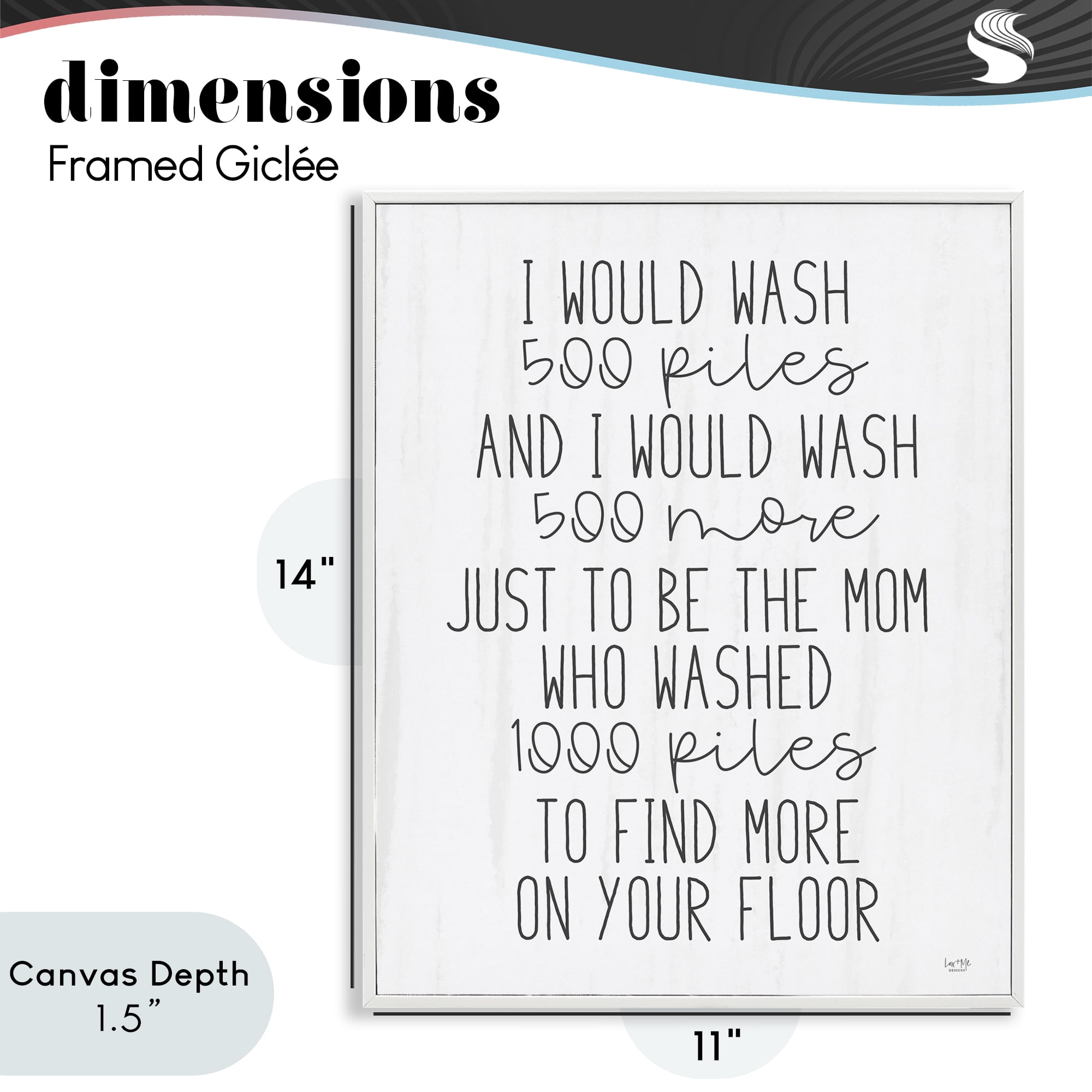 Stupell Industries Would Wash 500 Piles White Framed Giclee Art, design by Lux + Me Designs