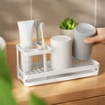 thumbnail image 6 of lanema Small Toothbrush Toothpaste Holder, Drain Tray for Bathroom Organization, 6 of 19