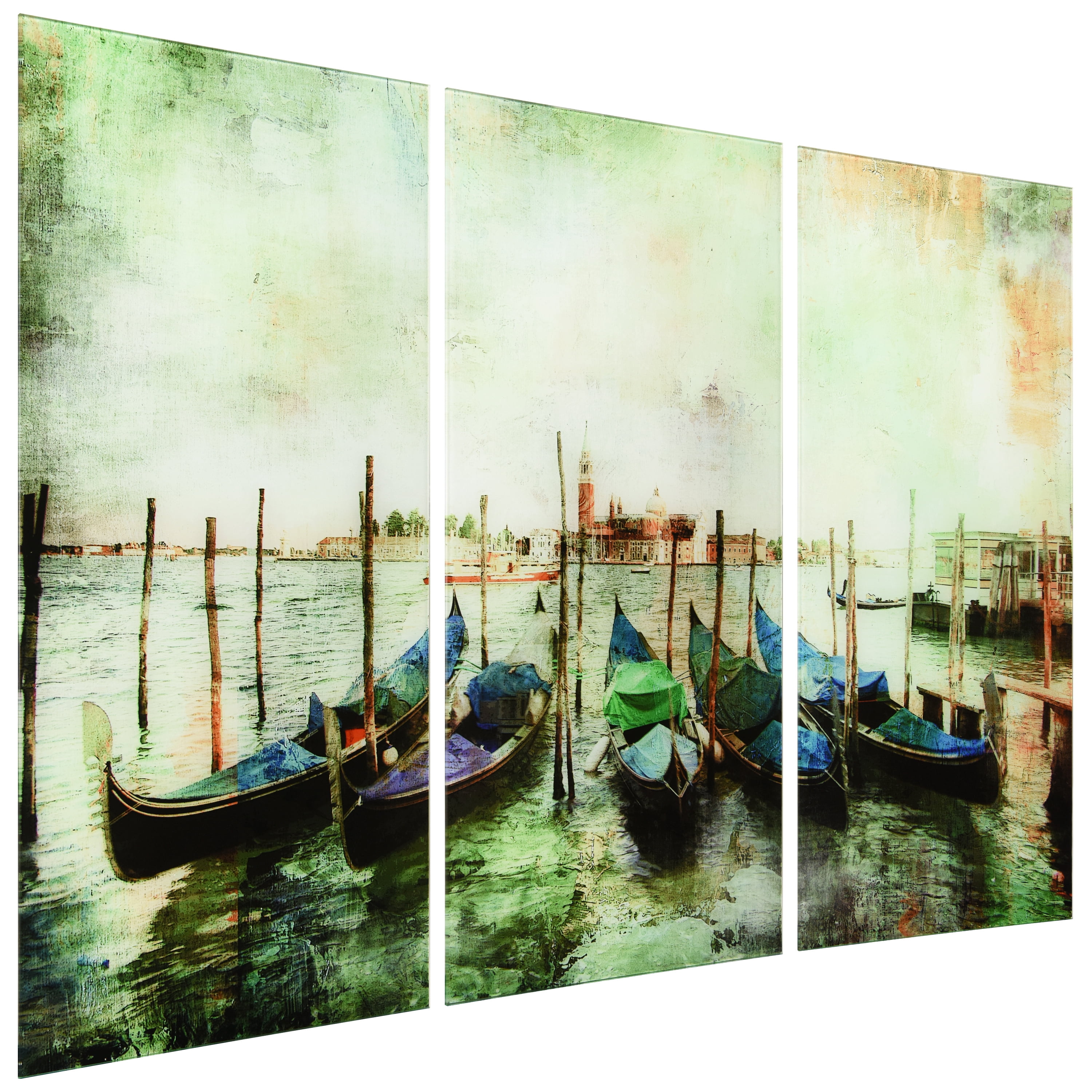 Venice Gondolas ABC 36 in x 72 in Mixed Media Art, by Empire Art 3 Count