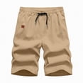 thumbnail image 4 of KPOPLK Men's Cargo Shorts Solid Color Drawstring Elastic Waist Stretch Cargo Pants With Pockets Casual Lightweight Above Knee Short Size XXL,Khaki, 4 of 7