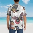 thumbnail image 6 of Balery Vintage Butterflies Print Men's Hawaiian Shirts Short Sleeve Beach Shirt Relaxed Fit Vacation Button Down Shirts-3X-Large, 6 of 9