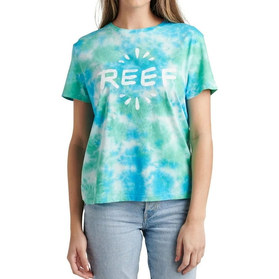 Reef Womens Power Relaxed Cloud Graphic T-Shirt, Blue, Medium