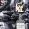 thumbnail image 4 of WIRESTER Acrylic Reel ID Holder Belt Clip Badge Retractable with Alligator Clip for Office Worker Medical Staffs, Nurse, Doctor, Teacher, Student - Reddish Brown Siberian Husky Dog, 4 of 5