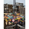 thumbnail image 2 of Outdoor Tablecloth with Umbrella Hole Zipper Sports Football Round Tablecloth 54" Waterproof Outside Table Cloth Ball Games Basketball Rugby Baseball Patio Table Cover Tablecloths for Picnic Party, 2 of 8