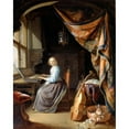 thumbnail image 2 of Gerrit Dou 12x14 Black Ornate Wood Framed Double Matted Museum Art Print Titled: A Woman Playing a Clavichord, 2 of 5