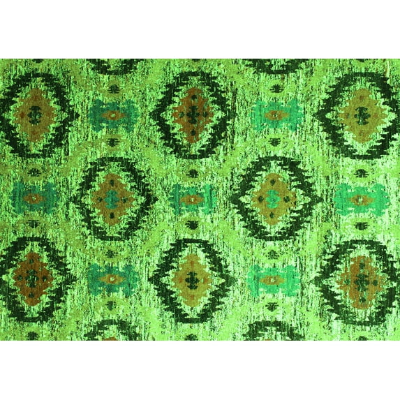 Ahgly Company Indoor Rectangle Southwestern Green Country Area Rugs, 4' x 6'