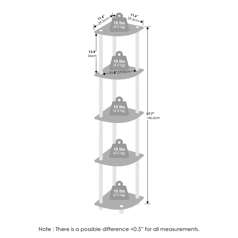 Furinno Turn-N-Tube 5-Tier Corner Display Shelf Unit photo 2