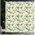 thumbnail image 3 of Ambesonne Green White Shower Curtain, Exotic Fruit Watercolor, 69"Wx75"L, Umber Pale Yellow and Ecru, 3 of 4