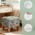 thumbnail image 6 of TSOVTHRID Vintage Peony Flower Print Ottoman Cover Square Slipcovers, Stretch Footrest Stool Cover for Ottoman Square, Soft Foot Stool Covers Protector with Nonslip Elastic Bottom, 6 of 7