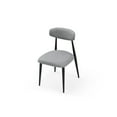 thumbnail image 4 of Set of Grey Upholstered Dining Chairs with Black Metal Frame / Comfortable Seating for Living Room, 4 of 5