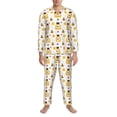 thumbnail image 3 of Yiaed Bees and Flowers Print Men’s Pajamas Set - Long Sleeve Button Down Sleep Shirt and Pajama Bottoms Sleepwear Set Mens Pjs Sets Men's Pajama Bottoms-XX-Large, 3 of 7