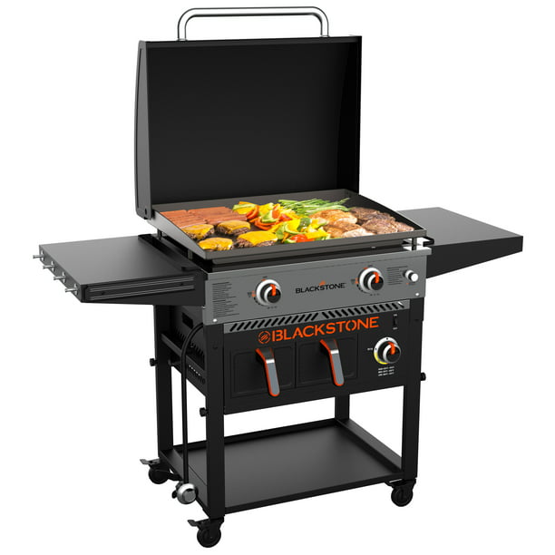 Blackstone 2 Burner 28 Griddle With, Outdoor Griddle Grill Combo With Lid