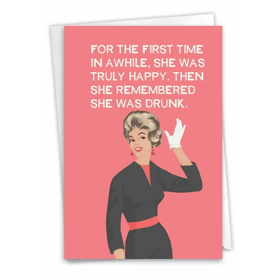 1 Funny Birthday Card with Envelope - Truly Happy C2994BDG