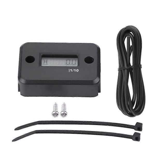 Digital Hour Meter Gauge Timer for Gasoline Engine Racing Motorcycle ATV Mower Black