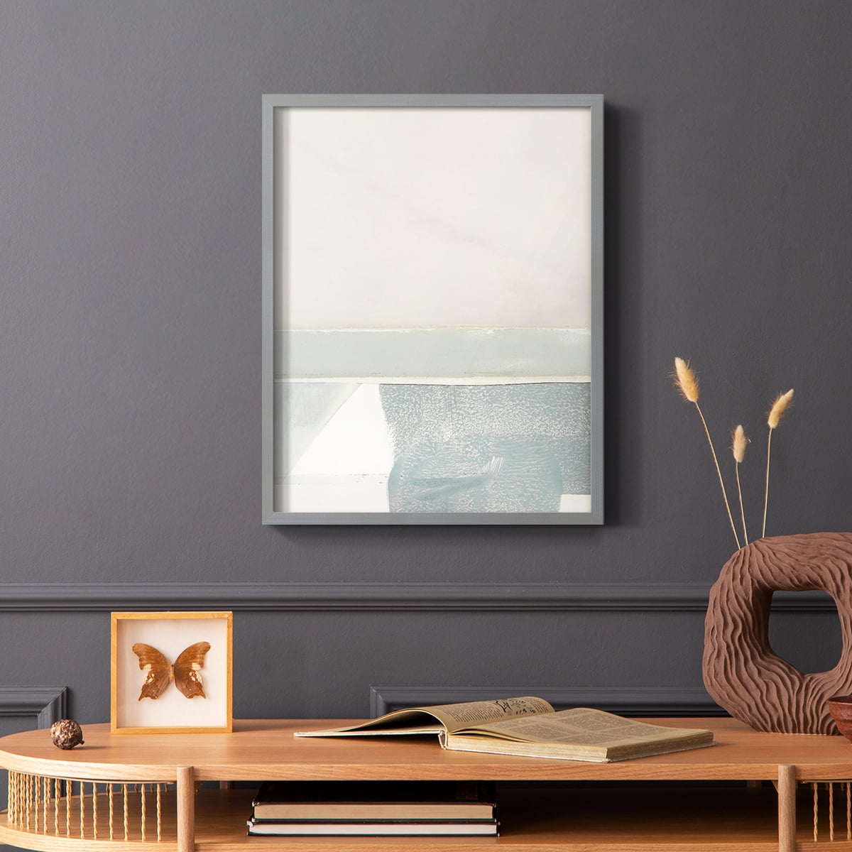 Couturier I Framed Print in Gray Solid Wood Framed Print No Nail Hanging