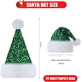 thumbnail image 2 of Personalized Sequin Santa Hat for Adults, Red Glitter Christmas Party Hat, Xmas Halloween New Year Holiday Headwear, 2 of 5