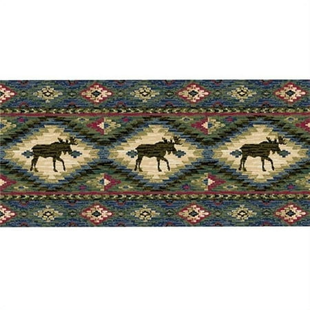 

Mayberry Rug CC10519 20X44 20 x 44 in. Cozy Cabin Yukon Printed Nylon Kitchen Mat & Rug Blue