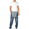thumbnail image 4 of BLTIBY Men's Denim Bib Trousers Casual Cargo Overalls Jeans Jumpsuits Workwear Trousers Lightweight Fashion Adjustable Straps Long Cargo Trousers Multiple Pockets Hippy Clothes Light Blue 5 XL, 4 of 8