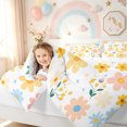 thumbnail image 3 of meiyoeat Floral Letter J Twin Comforter Sets for Girls, Spring Daisy Groovy Bedding Set for Bedroom, Multicolor, Reversible, 2pcs, 1 Comforter and 1 Pillowcase, 3 of 6