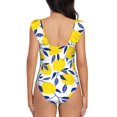 thumbnail image 6 of Yiaed Tropical Lemon Print Women's Ruffled One Piece Swimsuit V Neck Swimwear Slimming Monokini for Woman-Large, 6 of 8