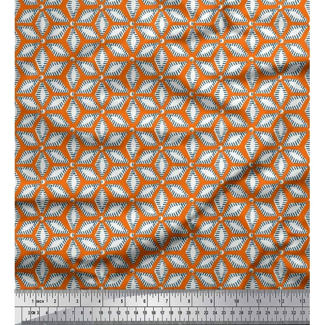 Soimoi Viscose Chiffon Fabric Geometric Mandala Decor Fabric Printed Yard 42 Inch Wide