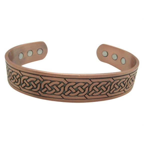 Men's 8 Inch Solid Copper Magnetic Cuff Bracelet CBM349- 1/2 of an inch wide.