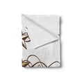 thumbnail image 2 of Prehistoric Country Soft Flannel Fleece Throw Blanket, Western Stars Scroll Design Ornate Swirls Antique Print, Cozy Plush for Indoor and Outdoor Use, 60" x 80", Brown Pale Coffee, by Ambesonne, 2 of 6