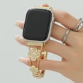 thumbnail image 2 of TECH CIRCLE Four-leaf Clover Bands Compatible with Apple Watch Bands for Women 42mm 44mm 45mm 46mm 49mm, Sparkling Diamond Metal Bands for iWatch Series 10 9 8 7 6 5 4 3 2 1 SE Ultra/Ultra 2,Gold, 2 of 5