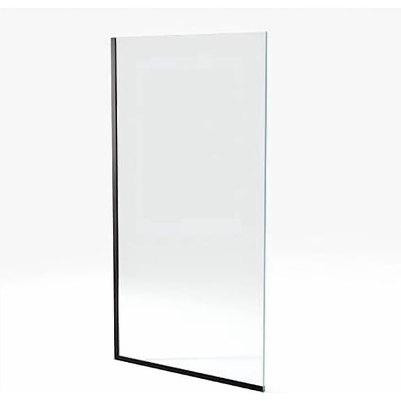 Royalty Fixed Shower Screen for Bathroom - 3/8'' Thick Clear Tempered Glass Shower Door Soap & Hard Water Resistant Timeless & Minimalist Design - Glass Shield Coating (30'' x 76", Matte Black)