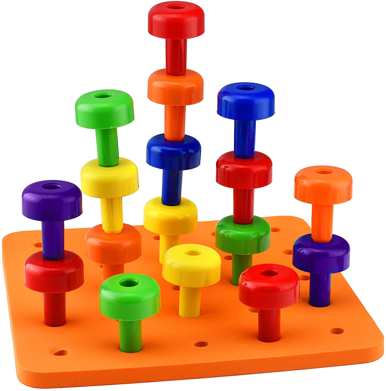stacking pegs with board