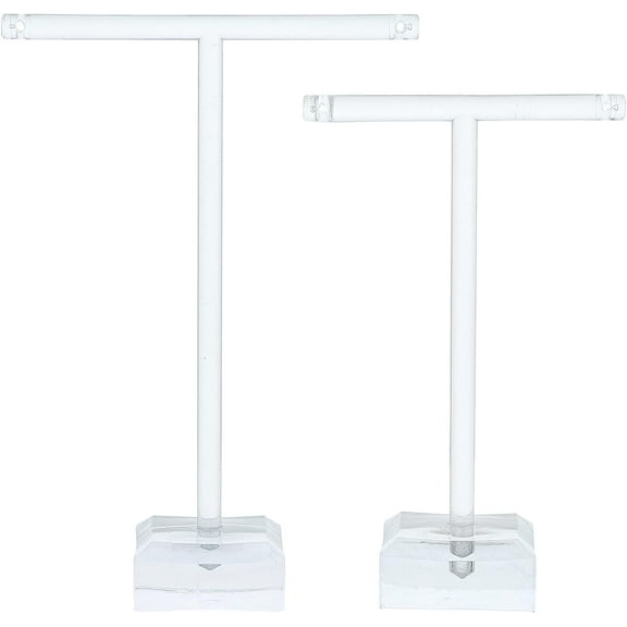 4 Sets Acrylic T Stand Charms Display 2-Size Set Jewelry Display Stand Jewelry Showcase Display Stand for Necklaces Bracelet Earrings and Ring Storage Jewelry Tree Stand Clear