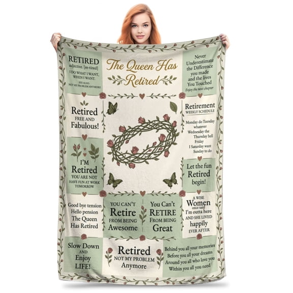 Retirement Gifts for Woman, Retirement Blanket Gifts for Women, Best Retirement Gifts Ideas, Coworker Leaving Gift Retired Throw Blankets 50x40