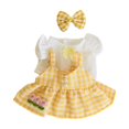 thumbnail image 3 of 3x ropa para muñecas, falda de peluche con tocado de manga corta, juego para cambiar la ropa de muñecas para muñecas de peluche de 20 cm/7,87 pulgadas Amarillo, 3 of 8