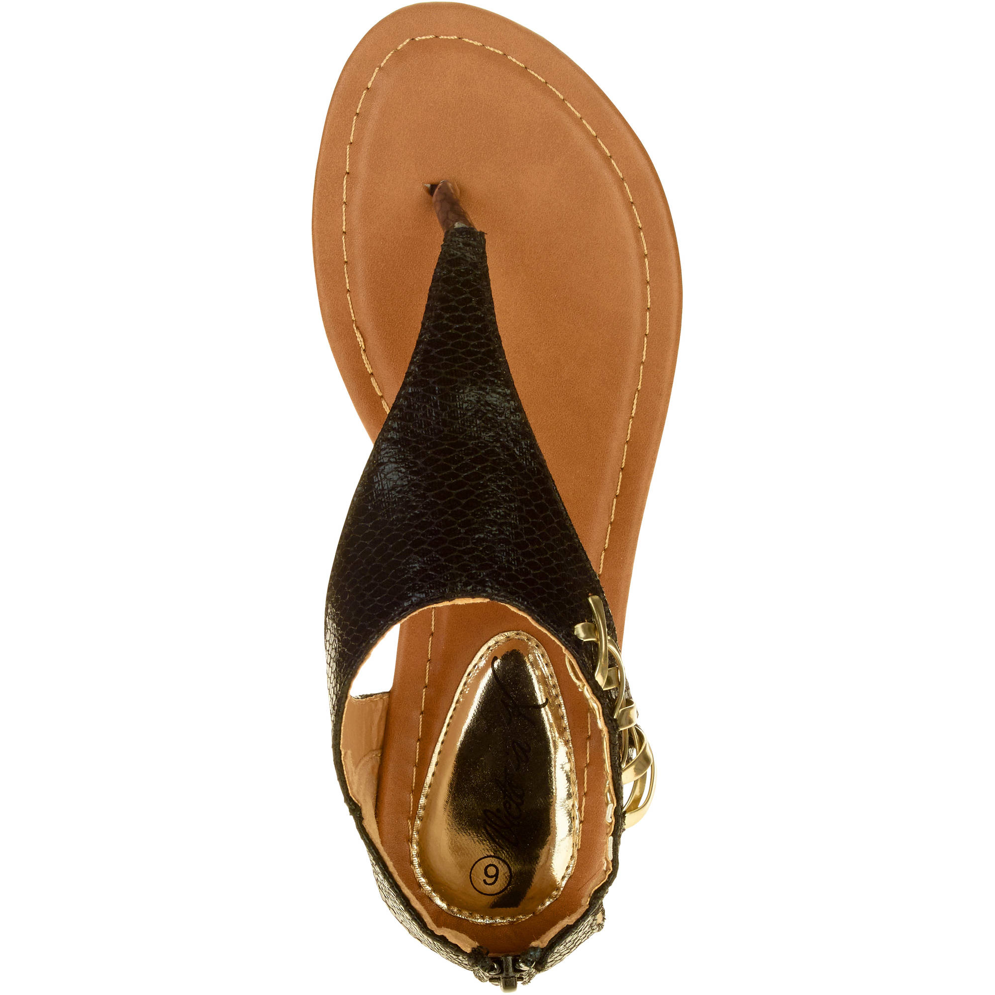 Victoria K. Women Snakeskin Print Zipper Back With Side Laceup   Sandals