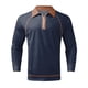 thumbnail image 2 of Playeras Camiseta de manga larga con estampado Digital 3D y cremallera de solapa suelta a la para hombre (Dark Blue, M), 2 of 4