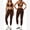 Brown, variant on 2 piece workout sets for women Cross Back Sports Bra and anti-squat leggings with Pockets Active Jogger Outfits