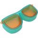 thumbnail image 1 of Pet Food Bowl, Pet Food and Water Dishes Cute Glasses Shape Large Capacity Mess Proof Portable Cat Dog Dual Bowl for Indoor Travel, 1 of 4