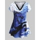 thumbnail image 1 of Tallas grandes Tie Caballo Dye Print V Notch Camiseta Rosegal Camisetas tallas grandes, 1 of 5