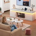 thumbnail image 6 of FANRAL Led TV Stand for Living Room,Bedroom TV Stand for 65 inch TV,Modern Entertainment Center,Wood TV Stand TV Cabinet with Power Outlet & Rgb Led Lights & Adjustable Glass Shelf,White, 6 of 9