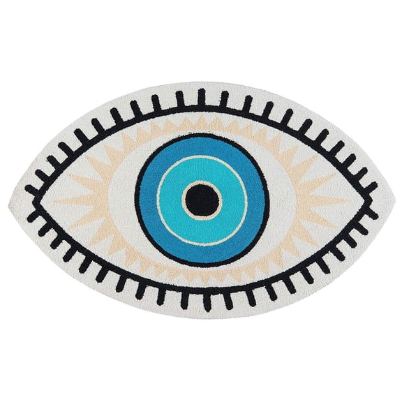Novogratz by Momeni Cucina All Seeing Eye Polyester Hand Hooked Multi Kitchen Mat 2' X 3'
