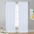 thumbnail image 6 of Semi-Sheer Curtains - Solid Color Double String Polyester Sheer Window Panels | Rod Pocket Style | Light Filtering (40-70% Block) | 83.86x51.97 inches | White | 1 Panel, 6 of 6