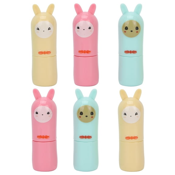 6 Pcs Lip Balm Tube Kit Empty Cartoon Animal Shape Makeup Tools for DIY Homemade Lipstick