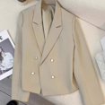 thumbnail image 1 of Blazers cruzados de otoño para mujer, chaqueta corta sencilla que combina con todo, moda coreana, blazer corto de manga larga para mujer, 1 of 6
