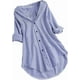 thumbnail image 1 of Blusa informal de talla grande para mujer, blusa tipo túnica, camisa elegante de rayas, manga larga, cuello vuelto, botones, holgada, 1 of 4