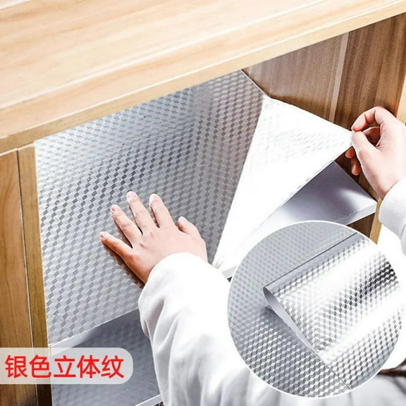 Self-Adhesive Kitchen Drawer Paper Thickened Oil-Proof Stickers Cabinet Mat Closet Placemats Cuttable Cupboards Shelves Liner